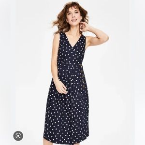 NEW Boden Navy Blue White Arwen Polka Dress size 8P